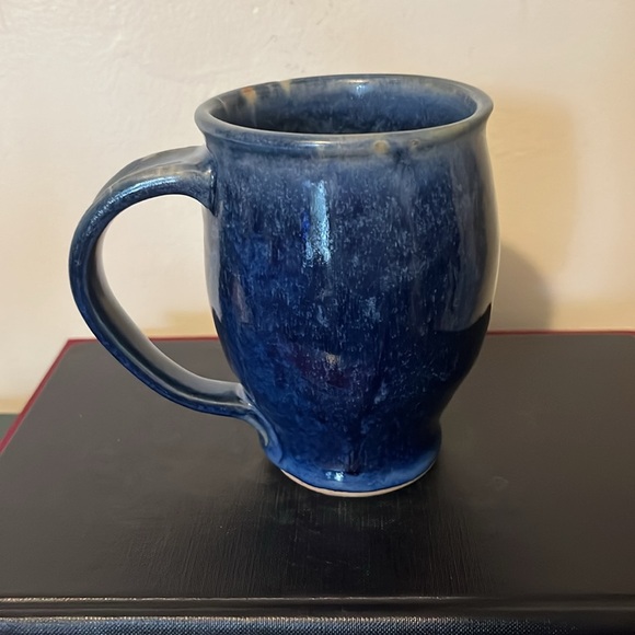 Handmade Artisan Pottery Blue Coffee Tea Mug - Picture 4 of 6
